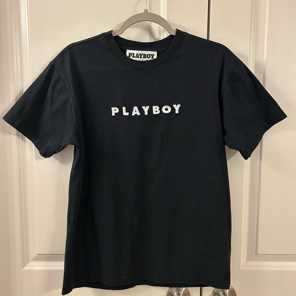 Playboy By PacSun Black Bunny Short Sleeve T-Shirt | Size Small